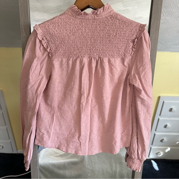 Boden Blush Pink Smocked Yoke Jersey Knit Top Size 6 - Picture 8 of 13